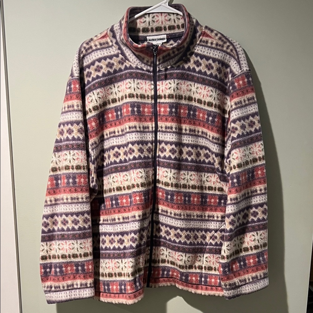 Alfred Dunner Multicolor Fleece Jacket